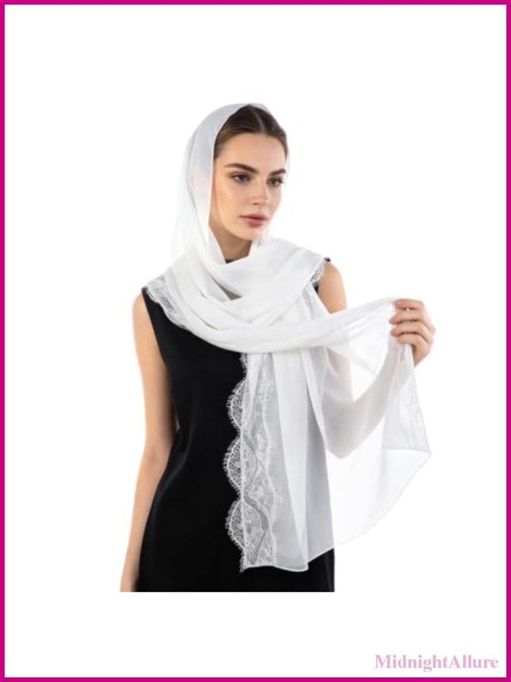 Chiffon Lace Veil Scarf Mantilla Church Prayer Wrap Shawl One Size